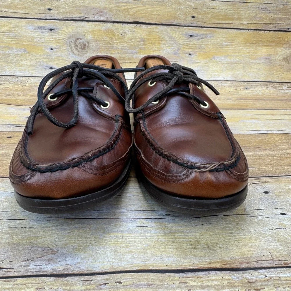 Sebago Docksides Boat Shoes Mens 8 Wide‎ Brown Leather Casual Loafers